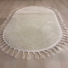 Eko Halı Urban Urb 01WHITE Beyaz Oval  Halı 80*150 cm