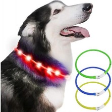 HaiTun LED Köpek Yaka Yanıp Sönen LED Işık USB Pet Açık Gece Için Şarj Edilebilir (Kırmızı) (Yurt Dışından)