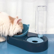 HaiTun Kedi Kase Su Dağıtıcı Otomatik Su Depolama Pet Köpek Kedi Gıda Kase Gıda Konteyner Waterer Pet Waterer Besleyici ile | Kedi Besleme ve sulama Malzemeleri (Mavi) (Yurt Dışından)