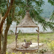 HaiTun Papağan Kuş Besleyici Metal Ev Bahçe Dekor Retro Rustik Vintage Yıpranmış Ülke El Yapımı Kuş Besleyici | Kuş Besleme (Yurt Dışından)