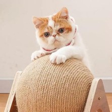 HaiTun Ahşap Kedi Tırlanma Topu Kedi Taşlama Pençe Sisal Halat Çizik Dayanıklı Kedi Oyuncak (Yurt Dışından)