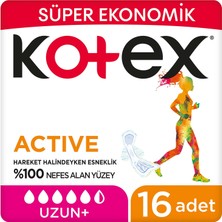 Kotex Hijyenik Ped Active Uzun Süper Ekonomik 16'lı