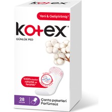 Kotex Günlük Ped Uzun Çanta Paketleri Parfümsüz 28'li