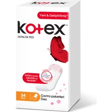 Kotex Günlük Ped İnce Çanta Paketleri Deo 34'lü