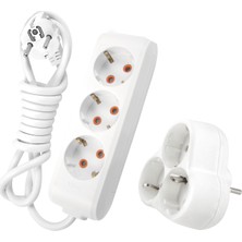 Viko 3'lü Priz 3x1,5 mm Uzatma Beyaz 10 mt