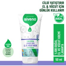 Siveno %100 Doğal El Ve Vücut Kremi Lavanta Cilt Yatıştırıcı Onarıcı Yoğun Nemlendirici Vegan 50 ml