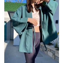 Kinua Studio Yumuşak Dokulu Kapitone Kalın Ovre Kimono - Unisex