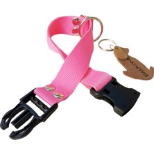 Balkonda Köpek boyun tasması pembe kordon genişlik:2,5cm kalınlık:1mm boyun ölçüsü:24-46cm ayarlanabilir dog collar  T3-9