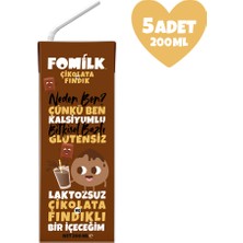 Fomilk Çikolata & Fındık Sütü 200 Ml X5 Glutensiz Bitkisel Bazlı Laktozsuz Vegan