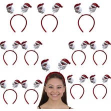 Pandoli 12 Adet Dekoratif Şapkalı Noel Baba Taç Model 1