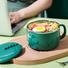 Shun Shop Kawaii Dragon Ramen Bowl Lid Paslanmaz Çelik Mutfak Takımları (Yurt Dışından)