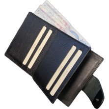Rewina 9055 Hakiki Gercek Deri Küçükboy Ince  Çıtçıtlı Erkek - Bayan Cüzdan & Kartlık