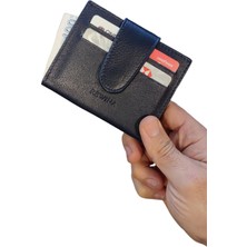 Rewina 9055 Hakiki Gercek  Deri Küçükboy Ince  Çıtçıtlı Erkek - Bayan Cüzdan & Kartlık