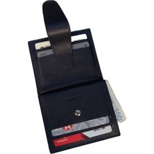 Rewina 9055 Hakiki Gercek  Deri Küçükboy Ince  Çıtçıtlı Erkek - Bayan Cüzdan & Kartlık