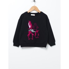 Mammaramma Baskılı Bebek Siyah Sweatshirt 22FWG-41