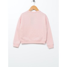 Limon Baskili Kız Çocuk Pembe Sweatshirt Cal Girl