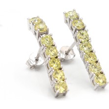 Midyat Nurtaş Gümüş Su Yolu Sitrin Taşlı 925 Ayar Gümüş Küpe 201021526