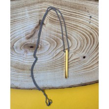Paytak Moda Çubuk Gold Altın Sarısı Unisex Cerrahi Çelik Kolye PYTKKT0062