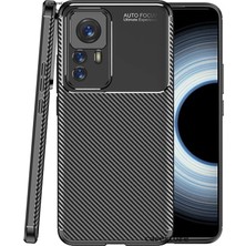 MTK Moveteck Xiaomi Mi 12T ve Mi 12T Pro 200 Megapiksel 6.67INÇ Uyumlu Kılıf Alt Kamera Korumalı Tam Kaplar Zırh Koruyucu Armor Karbon Doku Silikonkapak