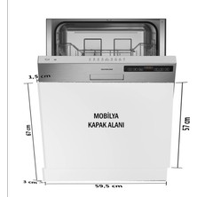 Silverline D11047X01 14 Kişilik 5 Programlı Yarı Ankastre Bulaşık Makinesi