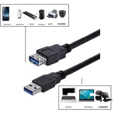 Wozlo 30CM USB 3.0 Uzatma Kablosu Dişi Erkek USB 3.0 Uzatma Kablosu