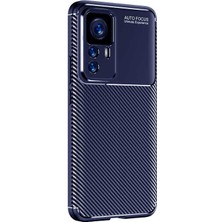 Dlrcase Xiaomi 12T Pro Kılıf Negro Karbon Kamera Korumalı Silikon Lüx Lacivert