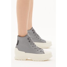 Tonny Black Kadın Gri Rahat Kalıp Yüksek Taban Bağcıklı Spor Ayakkabı