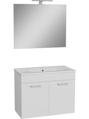 VitrA Ardea 67073 Banyo Dolabı Seti Kapaklı 80 cm Parlak Beyaz