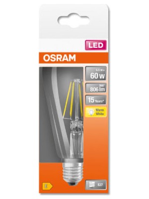 Osram Led Edison Filaman 6,5W Sarı Işık E-27 806lm Ampul