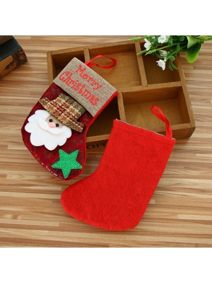 Cloud 4pcs Noel Çorapları Santa Noel Baba Kardan Adam Elk Bear Candy Hediye Çantası Noel Ağacı Kolye Noel Dekorasyon (Yurt Dışından)