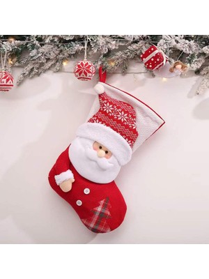 Cloud Noel Socks Örgü Noel Baba Kardan Adam Bebek Şeker Hediye Çantası Noel Ağacı Kolye Noel Dekorasyon (Yurt Dışından)