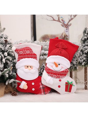 Cloud Noel Socks Örgü Noel Baba Kardan Adam Bebek Şeker Hediye Çantası Noel Ağacı Kolye Noel Dekorasyon (Yurt Dışından)