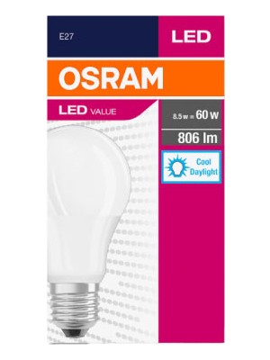 Osram Led Value 8,5W Beyaz Işık E-27 806lm Ampul