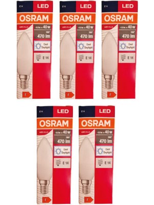 Osram Led Value 4,9W Beyaz Işık E-14 470lm Ampul 5 li Paket