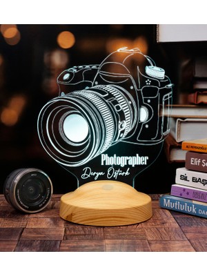 Sevgi Lambası Fotoğrafçı Hediyesi Dslr Fotoğraf Makinesi Kişiye Özel 3D LED Lamba