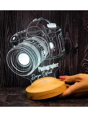 Sevgi Lambası Fotoğrafçı Hediyesi Dslr Fotoğraf Makinesi Kişiye Özel 3D LED Lamba