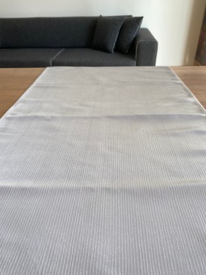 Silver Stripe Runner Gümüş 45X170 cm