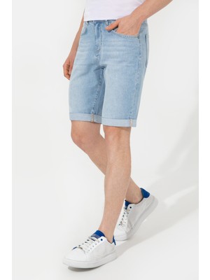U.S. Polo Assn. Erkek Açık Mavi Jean Şort 50249370-DN0021