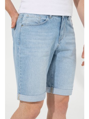 U.S. Polo Assn. Erkek Açık Mavi Jean Şort 50249370-DN0021