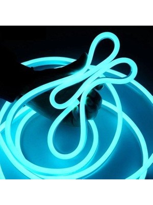 Alles 12 Volt Turkuaz ( Buz Mavisi ) Neon Hortum LED ( 5 Metre) 6X12MM ALS-5001B Cata
