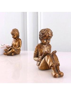 HaiTun Okuma Çocuk Bookends Ev Dekorasyon Aksesuarları Ofis Çalışma Odası Ekran Antika Kitap Standı Reçine Süsler Masaüstü Dekorları | (Yurt Dışından)