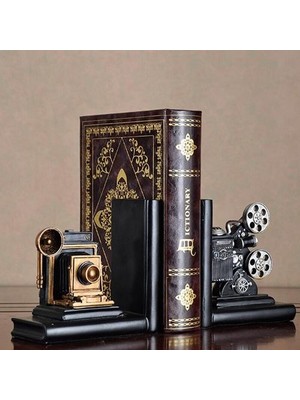 HaiTun Retro Kamera Bookend Film Film Projektör Siyah Gümüş Koleksiyonerinin Projesi Yaratıcı Kitaplık Vintage Takı Çalışma Odası Çalışma Ho | (Yurt Dışından)