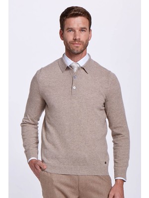Hemington Polo Yaka Saf Kaşmir Camel Kazak