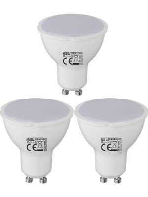 Repplam 3'lü Paket 6W - 62W Dim Edilebilir GU10 LED Ampul Beyaz Işık 390 Lümen Dimli LED Ampul Çanak Spot Ampul