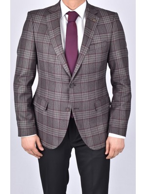 Ragusa 4700 Astra Ekose  Slimfit Spor Ceket/bordo/52 Beden - 6 Drop