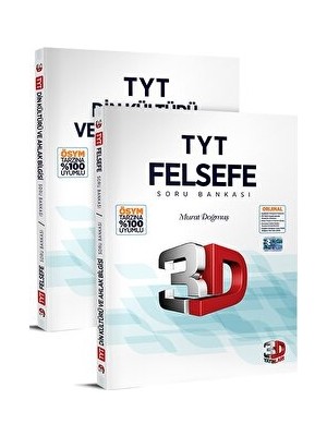 3D Yayınları 2025 TYT Felsefe ve Din Kültürü Soru Bankası Üniversite Hazırlık İçin Özel Kitap