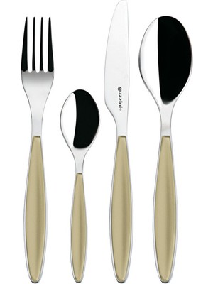 Guzzini Feeling Bej 6 Kişilik 24 Parça Çatal Kaşık Bıçak Takımı