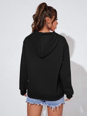 Daxis Sportwear Company Oversize Baskılı Kapüşonlu Sweatshirt