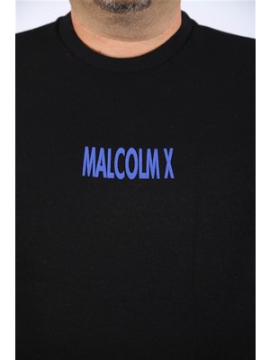 Starbattal Büyük Beden Erkek Sweat Malcolmx 22735 Siyah