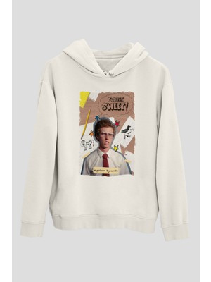Tişört Fabrikası Napoleon Dynamitebaskılı Unisex Beyaz Kapşonlu Sweatshirt